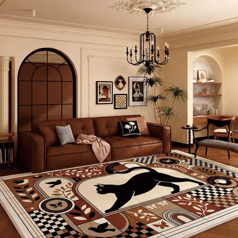 Checkerboard Black Cat Living  - Home Decor Ig บทวิจารณ์และราคา