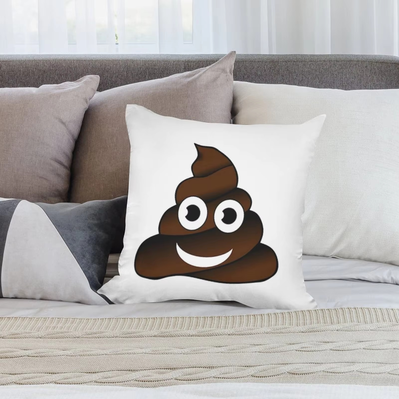 Double Sided Funny Poop Pillow - Home Decor Emoji บทวิจารณ์และราคา