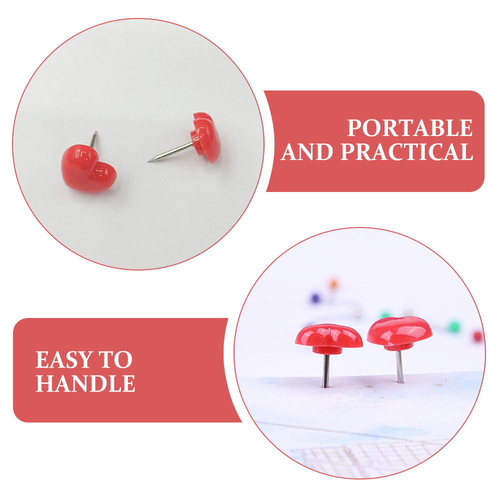 50Pcs Love Heart Push Pins Dec - Home Decor Location บทวิจารณ์และราคา