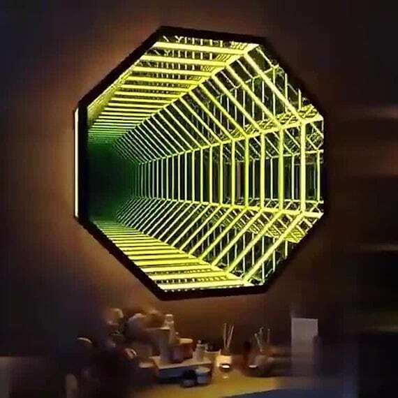 Octagon 3D Infinity Mirror Lig - Home Decor Mirror บทวิจารณ์และราคา