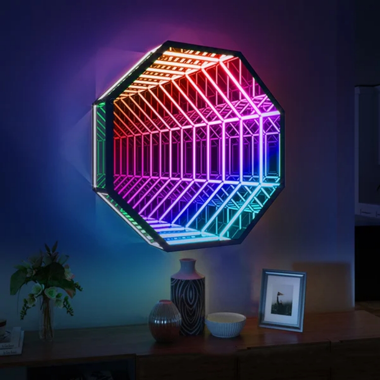 Octagon 3D Infinity Mirror Lig - Home Decor Mirror บทวิจารณ์และราคา