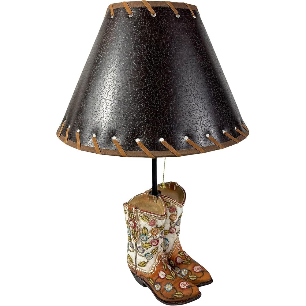 Western Cowboy Boot Table Lamp - Home Decor Living Room บทวิจารณ์และราคา