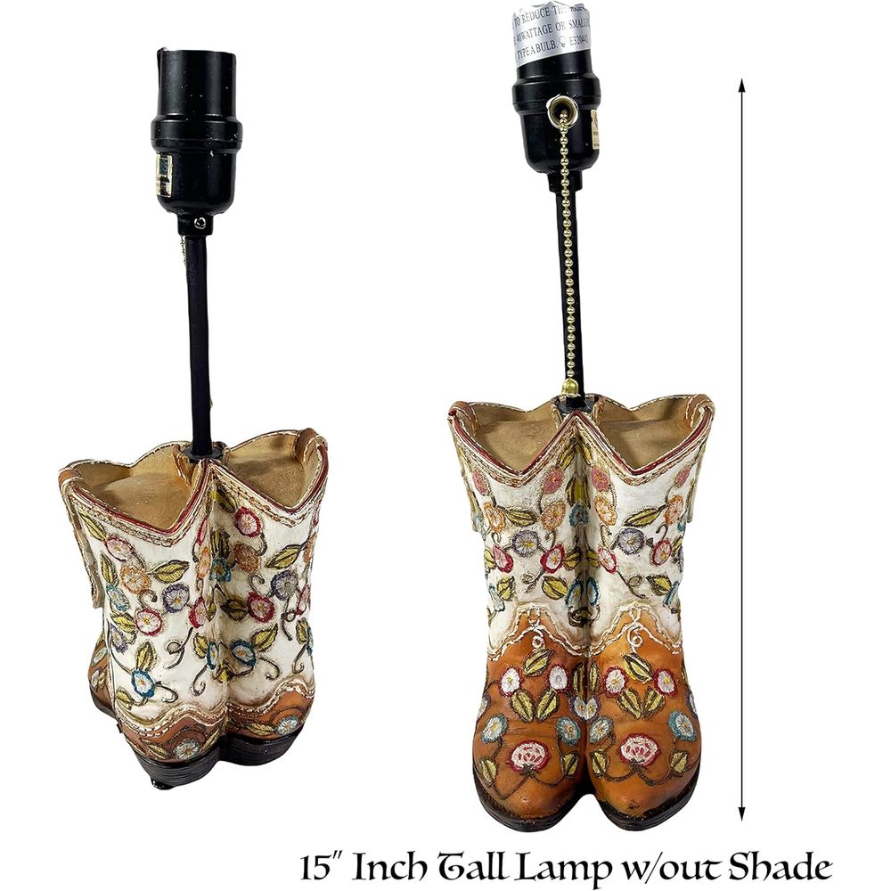Western Cowboy Boot Table Lamp - Home Decor Living Room บทวิจารณ์และราคา
